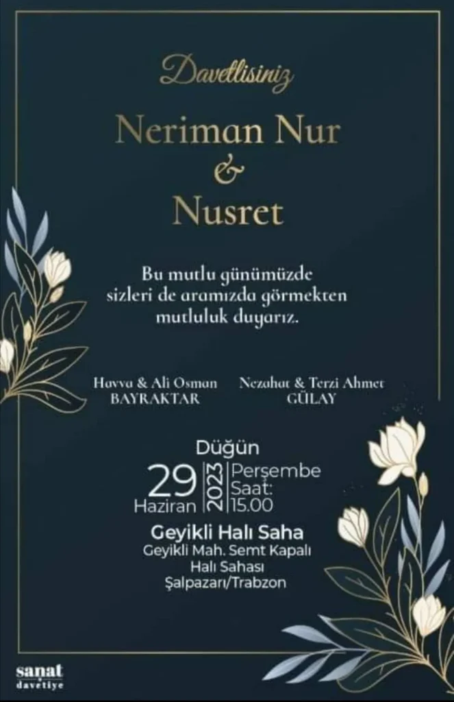 DÜĞÜNE DAVET